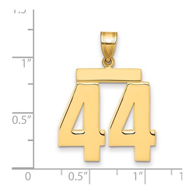 14K Yellow Gold Large Number 44 Pendant – view 2