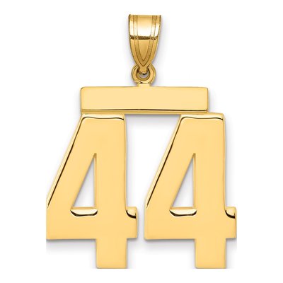 14K Yellow Gold Large Number 44 Pendant