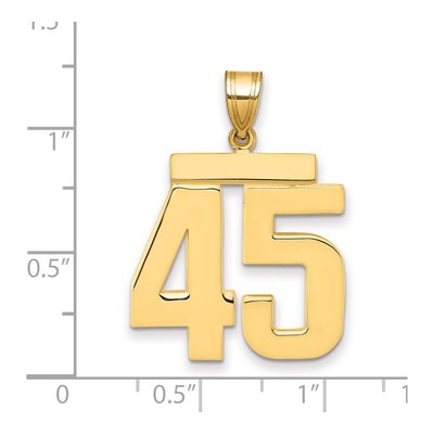 14K Yellow Gold Large Number 45 Pendant – view 2