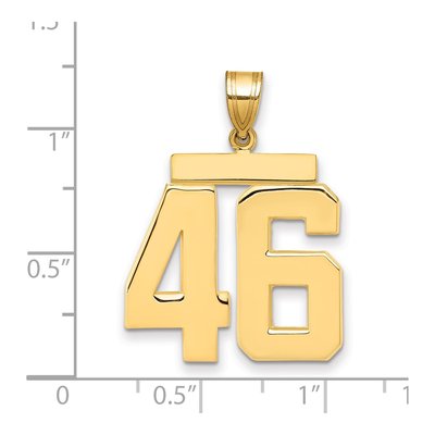 14K Yellow Gold Large Number 46 Pendant – view 2