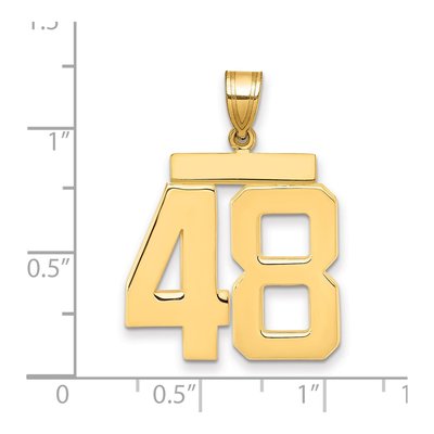 14K Yellow Gold Large Number 48 Pendant – view 2