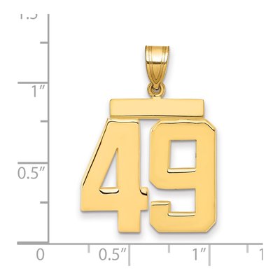 14K Yellow Gold Large Number 49 Pendant – view 2