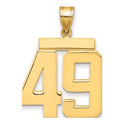 14K Yellow Gold Large Number 49 Pendant