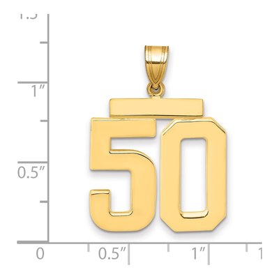 14K Yellow Gold Number 50 Charm – view 2
