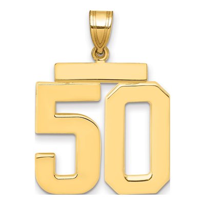 14K Yellow Gold Number 50 Charm