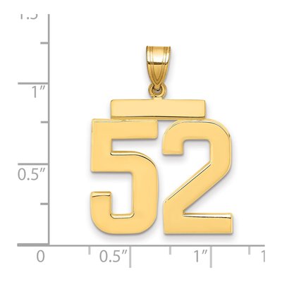14K Yellow Gold Number 52 Charm – view 2