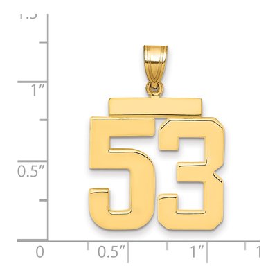 14K Yellow Gold Large Number 53 Pendant – view 2
