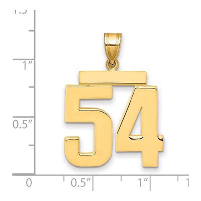 14K Yellow Gold Large Number 54 Pendant – view 2