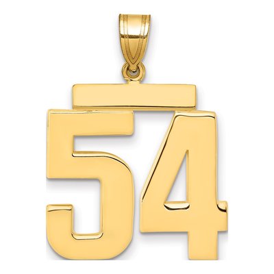 14K Yellow Gold Large Number 54 Pendant