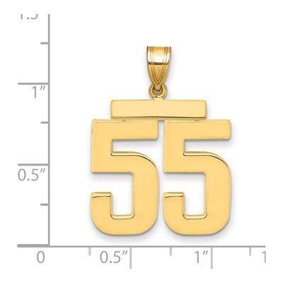 14K Yellow Gold Large Number 55 Pendant – view 2