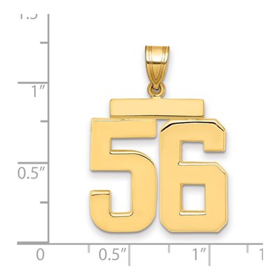 14K Yellow Gold Large Number 56 Pendant – view 2