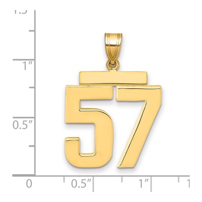 14K Yellow Gold Large Number 57 Pendant – view 2