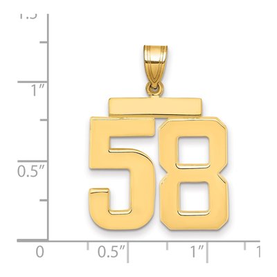 14K Yellow Gold Large Number 58 Charm – view 2