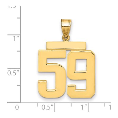 14K Yellow Gold Large Number 59 Pendant – view 2