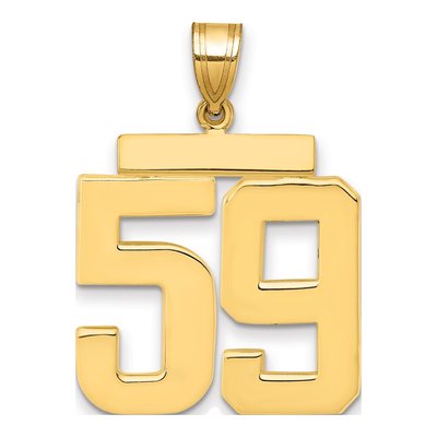 14K Yellow Gold Large Number 59 Pendant