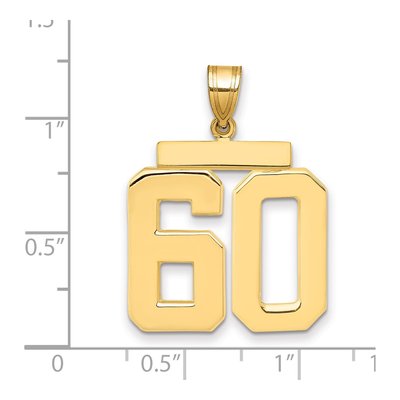 14K Yellow Gold Large Number 60 Pendant – view 2