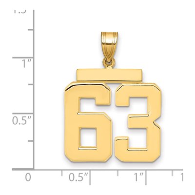14K Yellow Gold Large Number 63 Pendant – view 2