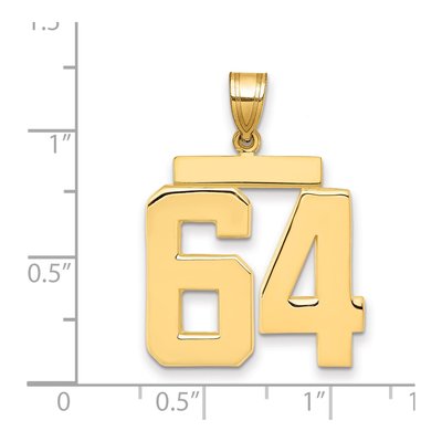 14K Yellow Gold Number 64 Charm – view 2
