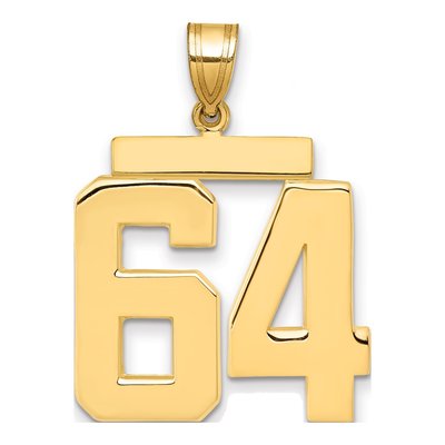 14K Yellow Gold Number 64 Charm
