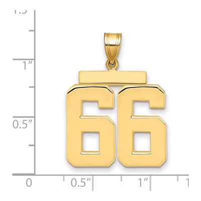 14K Yellow Gold Number 66 Charm – view 2