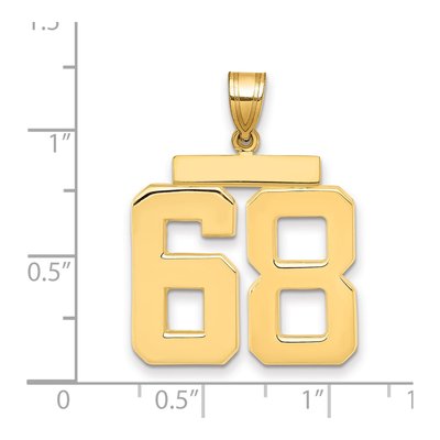 14K Yellow Gold Number 68 Charm – view 2