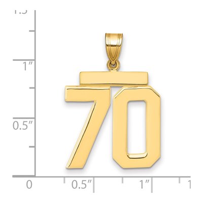 14K Yellow Gold Number 70 Charm – view 2