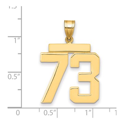 14K Yellow Gold Number 73 Charm – view 2