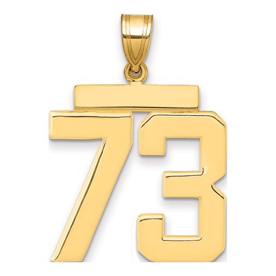 14K Yellow Gold Number 73 Charm