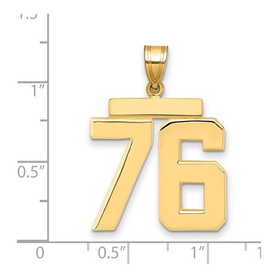 14K Yellow Gold Number 76 Charm – view 2