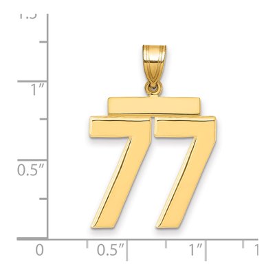 14K Yellow Gold Number 77 Charm – view 2