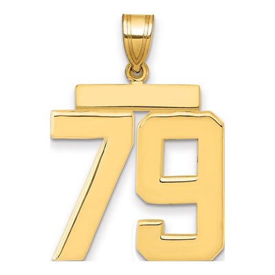 14K Yellow Gold Number 79 Charm