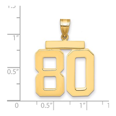 14K Yellow Gold Number 80 Charm – view 2