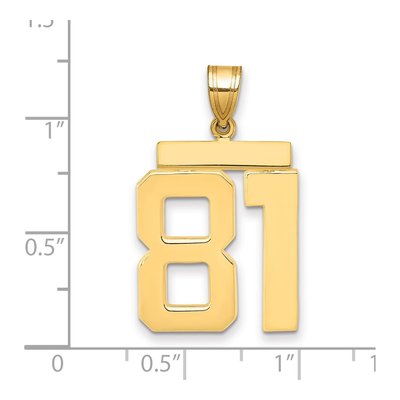 14K Yellow Gold Large Number 81 Pendant – view 2