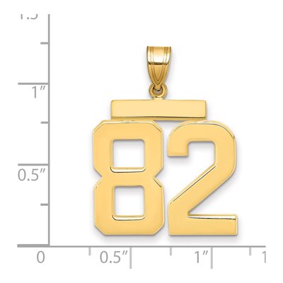 14K Yellow Gold Large Number 82 Pendant – view 2