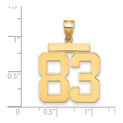 14K Yellow Gold Number 83 Charm – view 2