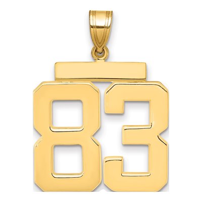 14K Yellow Gold Number 83 Charm