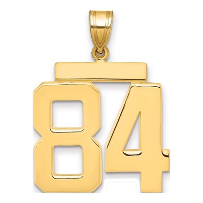 14K Yellow Gold Number 84 Charm
