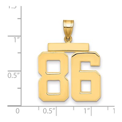 14K Yellow Gold Large Number 86 Pendant – view 2