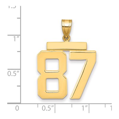 14K Yellow Gold Large Number 87 Pendant – view 2
