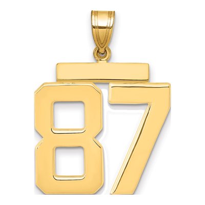 14K Yellow Gold Large Number 87 Pendant