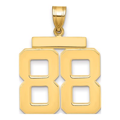 14K Yellow Gold Number 88 Charm