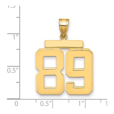 14K Yellow Gold Number 89 Charm – view 2