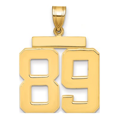 14K Yellow Gold Number 89 Charm