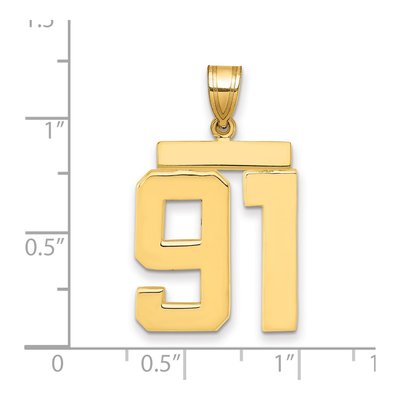 14K Yellow Gold Number 91 Charm – view 2