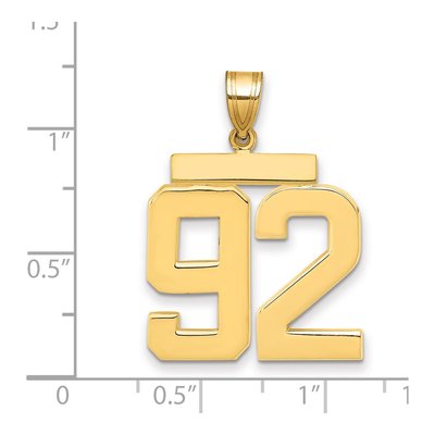 14K Yellow Gold Number 92 Charm – view 2
