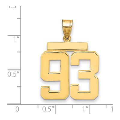 14K Yellow Gold Number 93 Charm – view 2