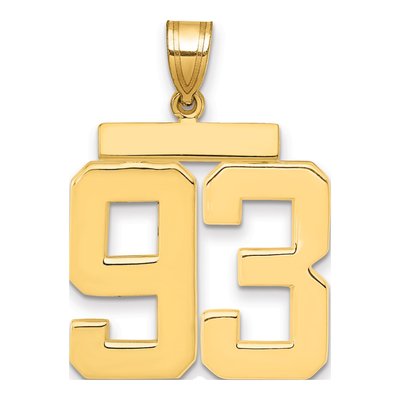 14K Yellow Gold Number 93 Charm