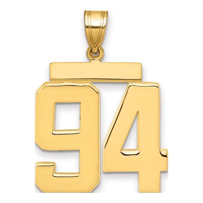 14K Yellow Gold Large Number 94 Pendant