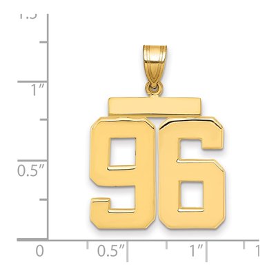 14K Yellow Gold Large Number 96 Pendant – view 2