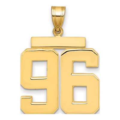 14K Yellow Gold Large Number 96 Pendant